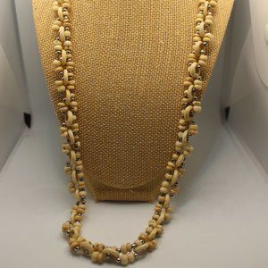 Hand Carved Bone Necklace Vintage